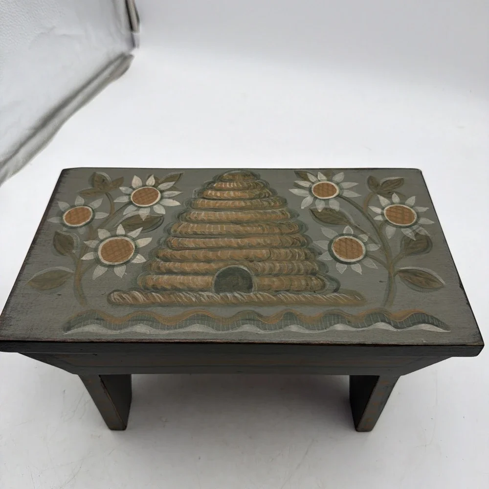 Vintage Small Wooden Foot Stool  12